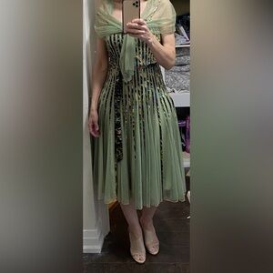 JS Collections Ribbon and tulle tea dress